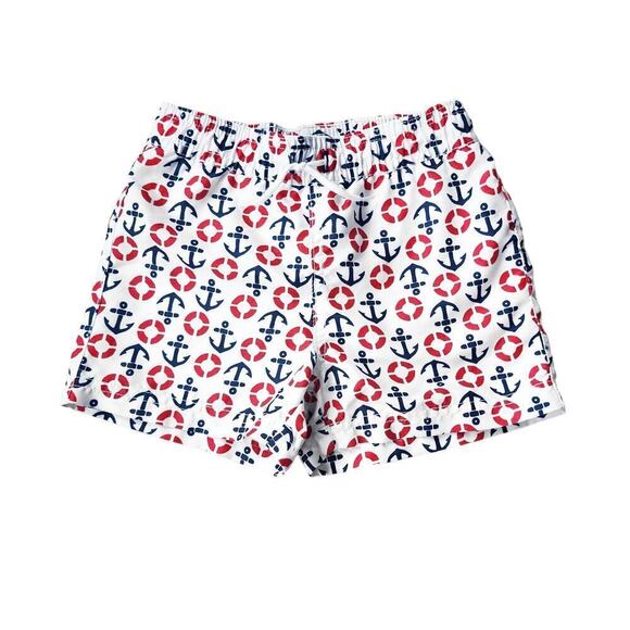Janie & Jack 2T Swim Trunks Red White Blue Anchors Swimsuit - Picture 1 of 4